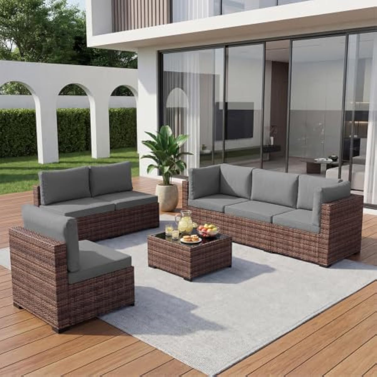 Outdoor Furniture Plus - Set perabot teras rotan tahan cuaca