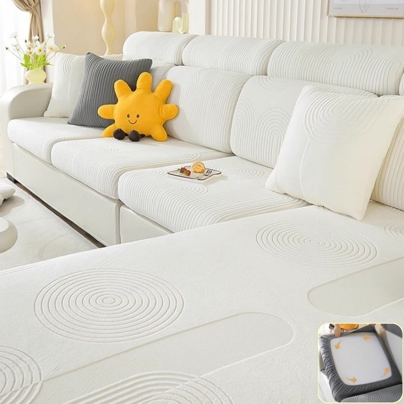 Outdoor Furniture Plus - Sarung Bantal Sofa Beludru Jacquard Elastis,