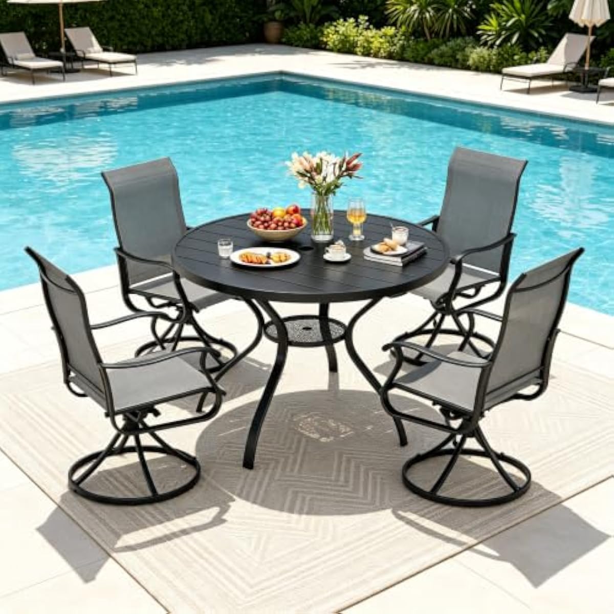 Outdoor Furniture Plus - Set Meja Makan Luar Ruangan Modern