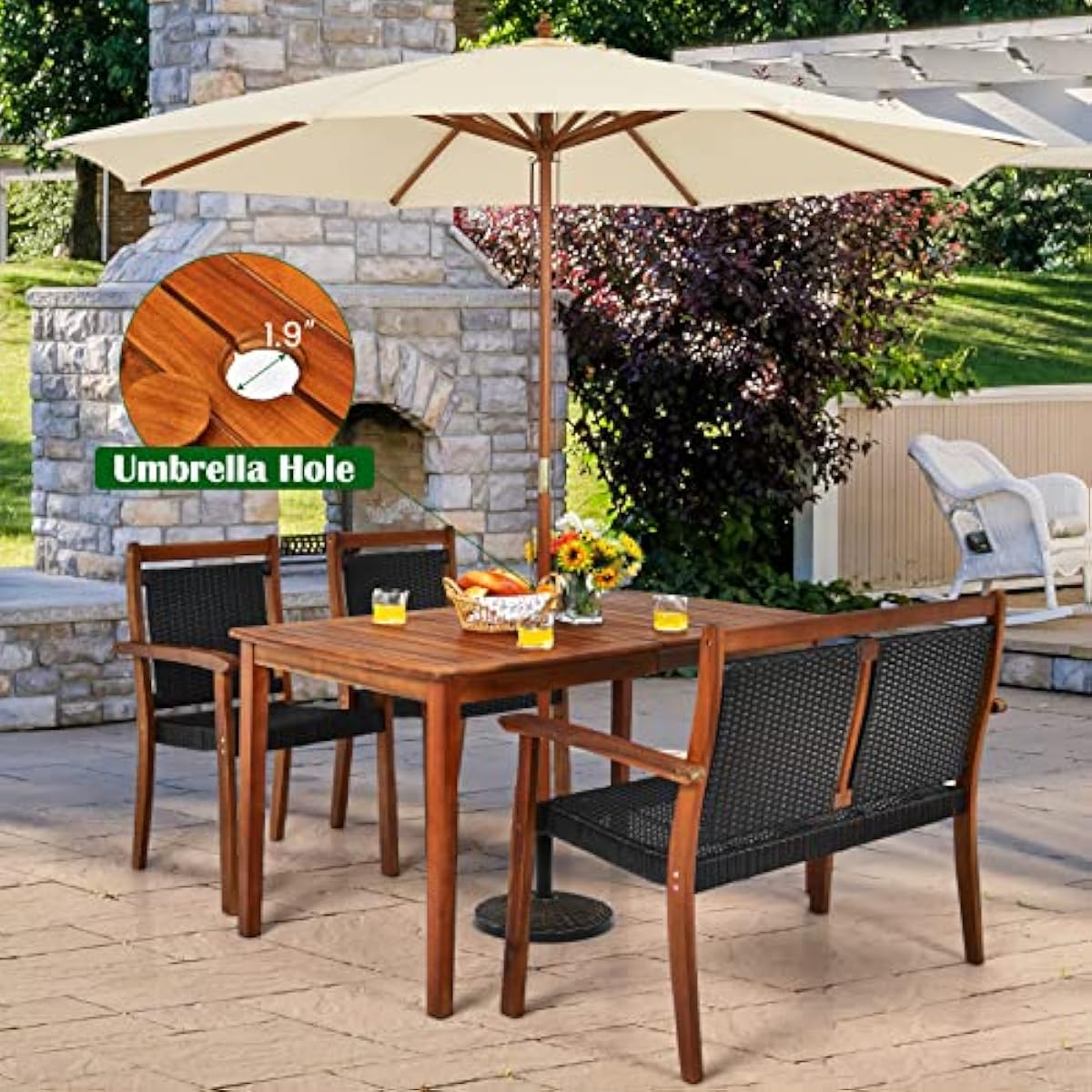 Set Meja Makan Luar Ruangan Mo - Outdoor Furniture Plus ulasan dan harga