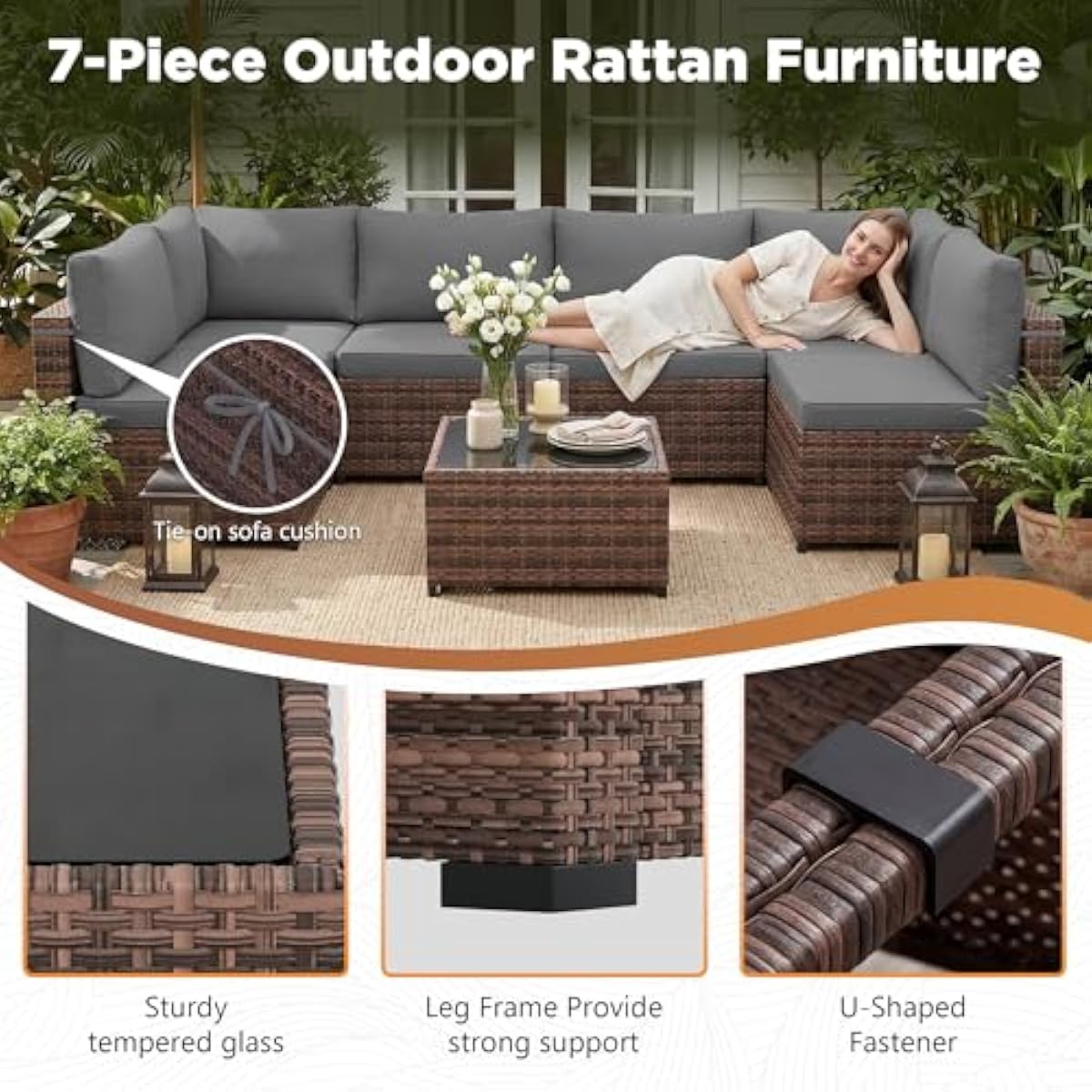 Set perabot teras rotan tahan  - Outdoor Furniture Plus ulasan dan harga
