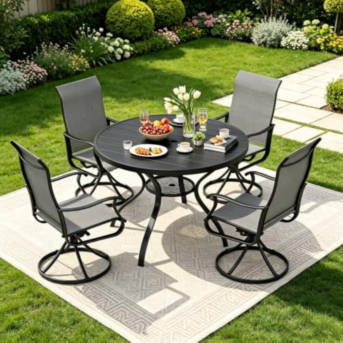 Set Meja Makan Luar Ruangan Mo - Outdoor Furniture Plus ulasan dan harga